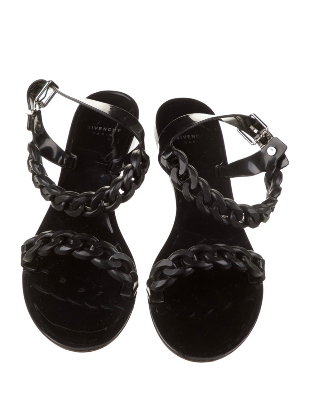 Givenchy Black Braided-Chain Ankle-Strap Sandals